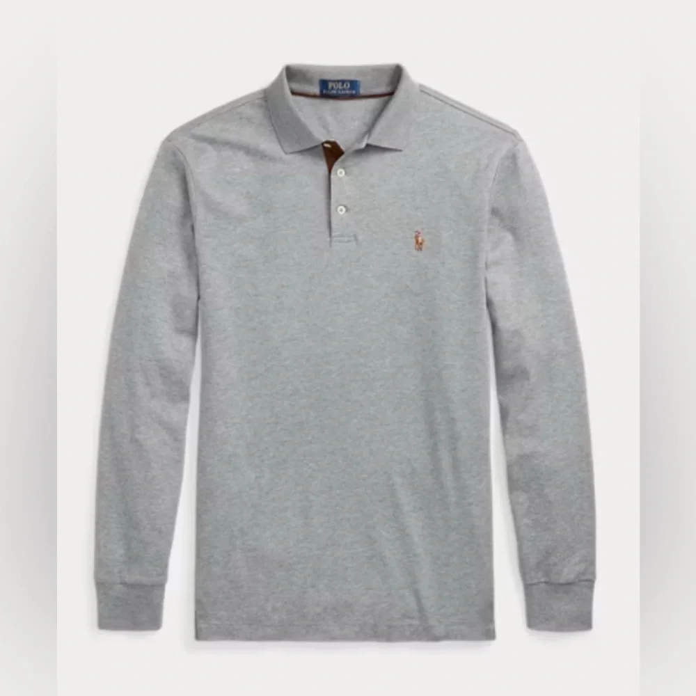 POLO RALPH LAUREN Classic Fit Soft Cotton Polo Shirt in Dark Gray Size XXL